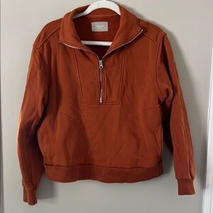 Everlane Orange The Track Half-Zip Small